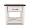 Morgan End Table - White - Country, Rustic style End Table in Vintage white and brown Reclaimed Wood, Pine, Plywood
