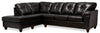 Made in Canada Addison 2-Piece Left-Facing Leather-Look Fabric Sectional with Removable Seat Cushions - Blackberry