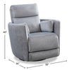Ember 36" Fabric Swivel Power Reclining Chair - Silver Cotton | Fauteuil pivotant à inclinaison électrique Ember de 36 po en tissu - coton argenté