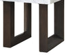Silvia 22" Modern End Table - White and Grey Marble Look with Brown Wood Legs|Table de bout moderne Silvia de 22 po - imitation de marbre blanc et gris avec pattes en bois brun