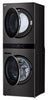 LG 5.8 Washer/7.4 Dryer Cu. Ft. Front-Load High-Efficiency Steam Washtower™ - Black Steel - WKEX300H… | Tour de lavage WashTowerMC à la vapeur haute efficacité LG à chargement frontal avec laveuse de 5,8 …