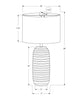 28" Cream Textured Resin Table Lamp|Lampe de table de 28 po en résine texturée crème