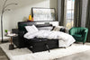 Drake Leather-Look Fabric Sleeper Sofa - Black 