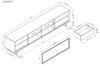 Amelia 89" Modern TV Stand with Storage and Cable Management for TVs up to 100"- White & Black Two |Meuble pour téléviseur moderne Amelia de 89 po avec rangement et système de gestion des câbles pour