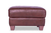 Chateau d’Ax Vita 31" 100% Genuine Leather Ottoman with Diamond Pattern Stitching and Wood Legs - Brown | Pouf Vita de Château d’Ax de 31 po en cuir 100 % véritable avec coutures à motif de diamant et pattes en bois - brun
