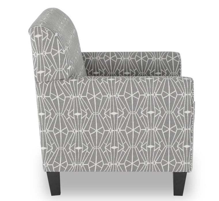 Made in Canada Cindy Crawford Home Kylie 30\" Linen-Look Fabric Accent Chair - Charcoal Emblem