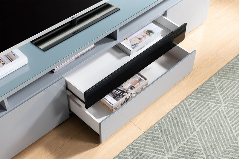 Adam 78\" Modern TV Stand with Storage and Cable Management for TVs up to 86\"- Grey
