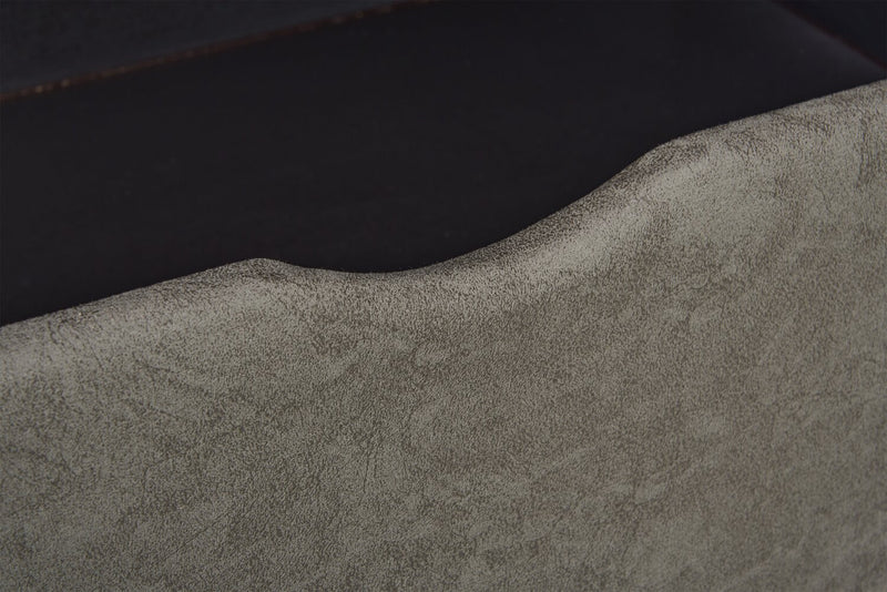 Made in Canada Morty 48\" Leather-Look Fabric Storage Ottoman - Grey