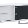 Amelia 89" Modern TV Stand with Storage and Cable Management for TVs up to 100"- White & Black Two |Meuble pour téléviseur moderne Amelia de 89 po avec rangement et système de gestion des câbles pour
