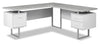 Marnie Reversible 71\" L-Shaped Corner Office Desk with 3-Drawers - White