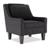 Made in Canada Sofa Lab Customizable Club 29\" Chenille Fabric Accent Chair with Wood Legs - Luxury Charcoal Grey