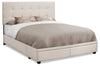 Minka Queen Bed with Storage - Beige - Contemporary style Bed in Beige Medium Density Fibreboard (MDF), Solid Woods