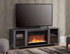 Antoni 62” TV Stand with Crystal Ember Firebox - Grey
