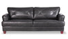 Chateau d’Ax Vita 87" 100% Genuine Leather Sofa with Diamond Pattern Stitching and Wood Legs - Charcoal Grey | Sofa Vita de Château d’Ax de 87 po en cuir 100 % véritable avec coutures à motif de diamant et pattes en bois - gris anthracite