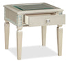 Tyra 24" Glam End Table with Storage - Champagne  |Table de bout somptueuse Tyra de 24 po avec rangement - champagne