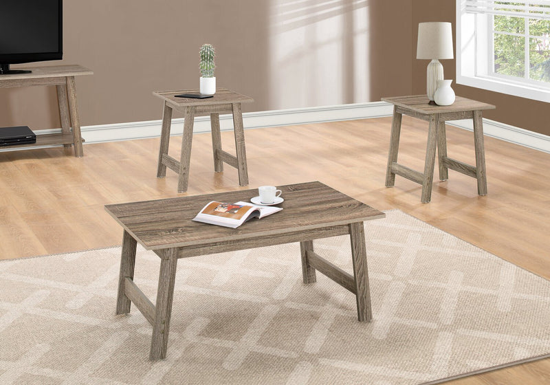 Jacey 36\" Modern 3-Pack Coffee + 2 End Tables - Dark Taupe 