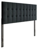 Ellis Upholstered Headboard in Charcoal Fabric, Button Tufted - Full Size | Tête de lit rembourrée Ellis en tissu anthracite avec capitonnage à boutons - format lit double