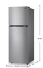 LG 24" 11 Cu. Ft. Top-Mount Refrigerator - Platinum Silver - LT11C2000V | Réfrigérateur LG de 11 pi³ et de 24 po à congélateur supérieur - argenté platine- LT11C2000V