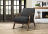 Kyra Linen-Look Fabric Accent Chair - Grey 