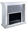 Flint Glam Fireplace  - Glam style Electric Fireplace in Black, Glass, Silver  Medium Density Fibreboard (MDF)