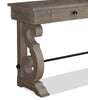 Tinley Park 50" Traditional Sofa Table with Storage - Grey-Brown Pine with Scroll Design Base|Table de salon traditionnelle Tinley Park de 50 po avec rangement - pin gris-brun avec base à volutes
