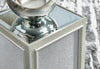 Enrica 16.13" Glam Square Glass Top End Table - Silver Finish |Table de bout carrée somptueuse Enrica de 16,13 po avec dessus en verre - fini argenté
