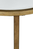 Copia 22" Traditional Oval Glass Top End Table - Silver and Gold with Metal Base|Table de bout ovale traditionnelle Copia de 22 po avec dessus en verre - argentée et dorée avec base en métal