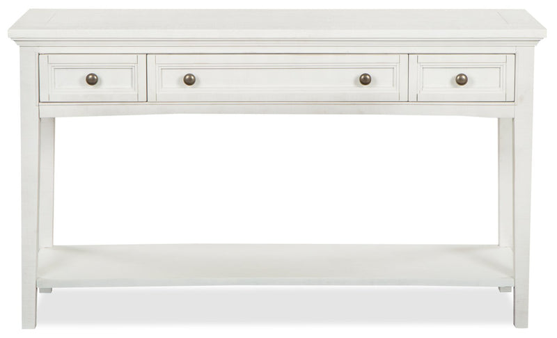 Heron Cove 50\" Traditional Sofa Table with Storage and Shelf - White Pine