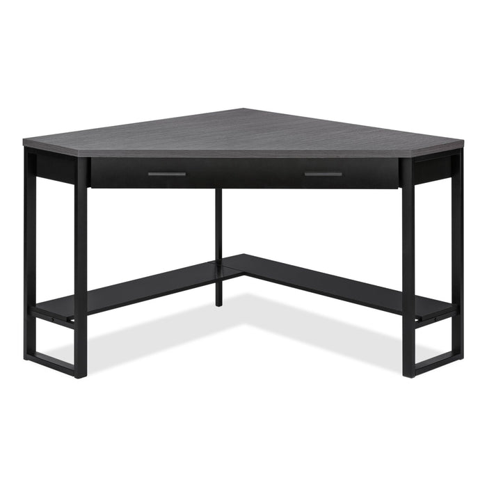 Christiana 42\" Corner Office Desk with Drawer - Black/Grey