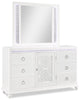 Ava Bedroom 7-Drawer Dresser with LED Light, 67"W x 39"H, Glam - White | Commode somptueuse Ava de 67 po (L) x 39 po (H) à 7 tiroirs avec éclairage à DEL pour la chambre à coucher - blanche