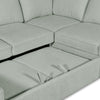 Scott Living Haven 3-Piece Left-Facing Chenille Fabric Sleeper Sectional with Storage Chaise - Seafoam Blue | Sofa-lit sectionnel de gauche Haven de Scott Living 3 pièces en tissu de chenille avec fauteuil long de rangement - bleu écume de mer
