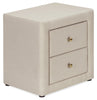 Zara Upholstered Bedside 2-Drawer Nightstand, 20.5"W x 20.75"H - Beige | Table de nuit rembourrée Zara de 20,5 po (l) x 20,75 po (H) à 2 tiroirs - beige
