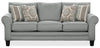 Made in Canada Tula 88\" Fabric Sofa with Rolled Arms and Accent Pillows - Mist Grey 