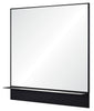 Square Black Mirror with Shelf - 35" x 35"  