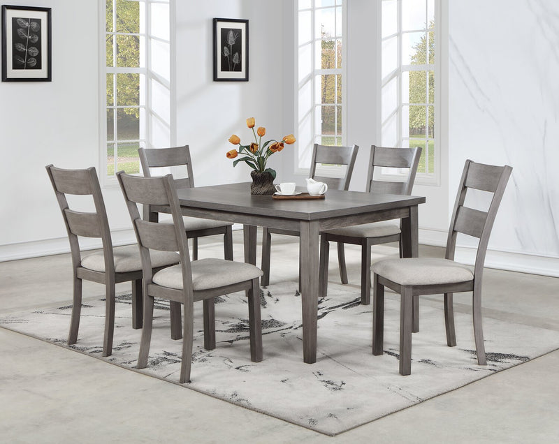 Krew Dining Chair with Polyester Fabric, Ladder-Back - Grey