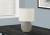 20" Grey Concrete with Ivory Shade Table Lamp|Lampe de table de 20 po béton gris avec abat-jour ivoire