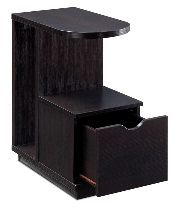 Torry 11.5\" Chairside Table with Drawer - Red Cocoa