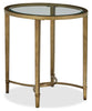 Copia 22" Traditional Oval Glass Top End Table - Silver and Gold with Metal Base|Table de bout ovale traditionnelle Copia de 22 po avec dessus en verre - argentée et dorée avec base en métal