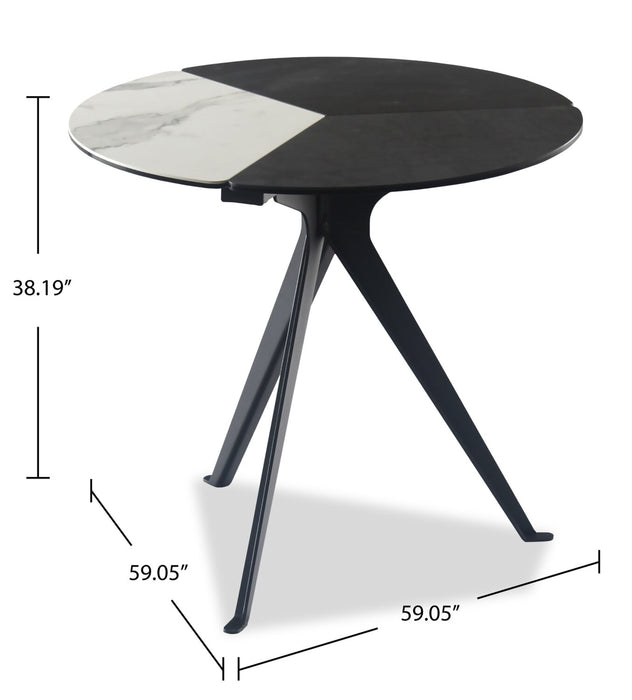 Titan 25\" Modern Round End Table - White, Grey & Black 