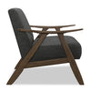 Kyra Linen-Look Fabric Accent Chair - Grey 