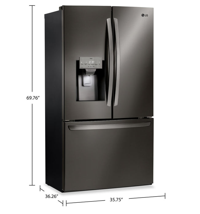 LG 36\" 28 Cu. Ft. French-Door Refrigerator - Smudge Proof Black Stainless Steel - LRFS28XBD