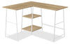 Evlin 42" L-Shaped Office Desk with Shelves - Natural|Bureau en forme de L Evlin de 42 po à tablettes - naturel