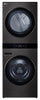 LG 5.8 Washer/7.4 Dryer Cu. Ft. Front-Load High-Efficiency Steam Washtower™ - Black Steel - WKEX300H… | Tour de lavage WashTowerMC à la vapeur haute efficacité LG à chargement frontal avec laveuse de 5,8 …