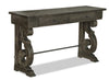 Bellamy 50\" Traditional Sofa Table with Storage - Dark Brown Pine with Scroll Design Wood Base