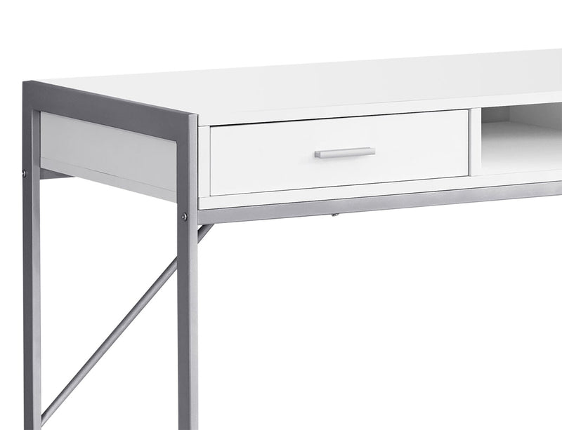 Xavier 48\" Office Desk with 2-Drawers & Cubby - White