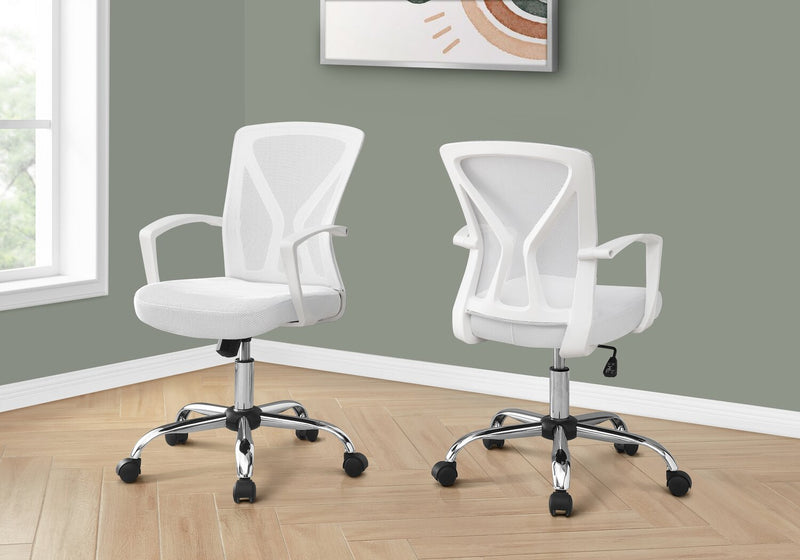 Dominic 23.5\" Office Chair with Mesh Back - White