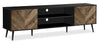 Archer 71\" Modern TV Stand with Storage and Cable Management for TVs up to 80\"- Black and Brown Two Tone