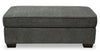 Made in Canada Verona 44" Linen-Look Fabric Storage Ottoman - Charcoal Grey | Pouf de rangement Verona de 44 po fabriqué au Canada en tissu d’apparence lin - gris anthracite