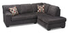 Morty 2-Piece Chenille Right-Facing Condo Sectional - Grey 