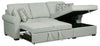 Scott Living Haven 2-Piece Right-Facing Chenille Fabric Sleeper Sectional with Storage Chaise - Seafoam Blue | Sofa-lit sectionnel de droite Haven de Scott Living 2 pièces en tissu de chenille avec fauteuil long de rangement - bleu écume de mer